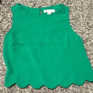 Monteau Vibrant Green Scalloped Tank Top